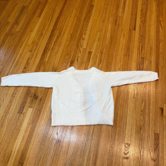 Shein Womens White Cardigan Sweater With Leopard Print Buttons V-Neck Size Large - Picture 5 of 6